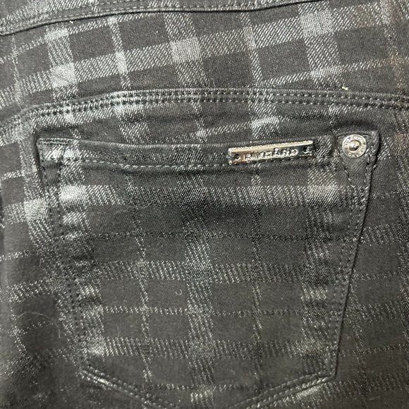 Black Checkered Holographic Pants Petite XL - Picture 4 of 4